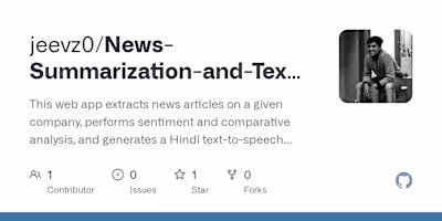 News Summarization and TTS Application Development