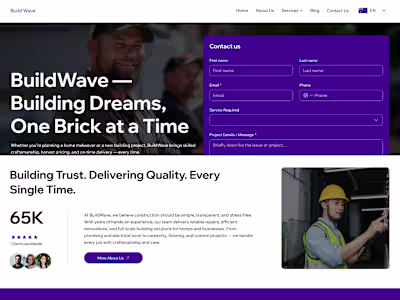 End-to-End Building Construction Services Website