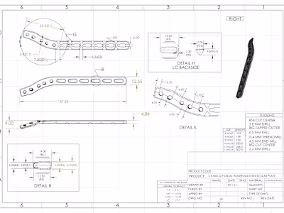 Precision 2D Drafting Project for Industrial Parts Using AutoCAD