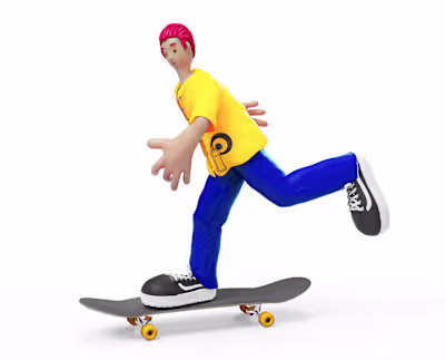 3D Cartoon Character – Skateboarder