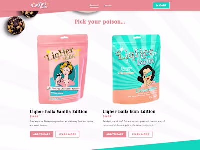 LiqherBalls Desserts Custom Shopify Site