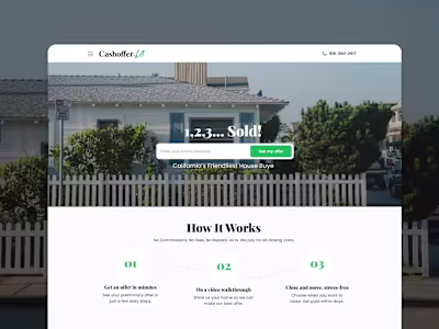 CashOffer - real estate custom WordPress website