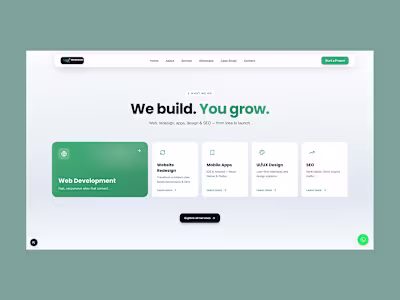 Website redesign focused on modern