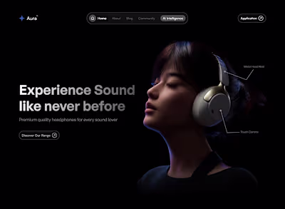 Aura - Premium Headphones Landing Page