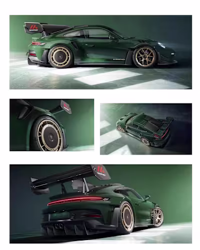 Sleek minimalistic poster design for Porsche car. PS: the im...