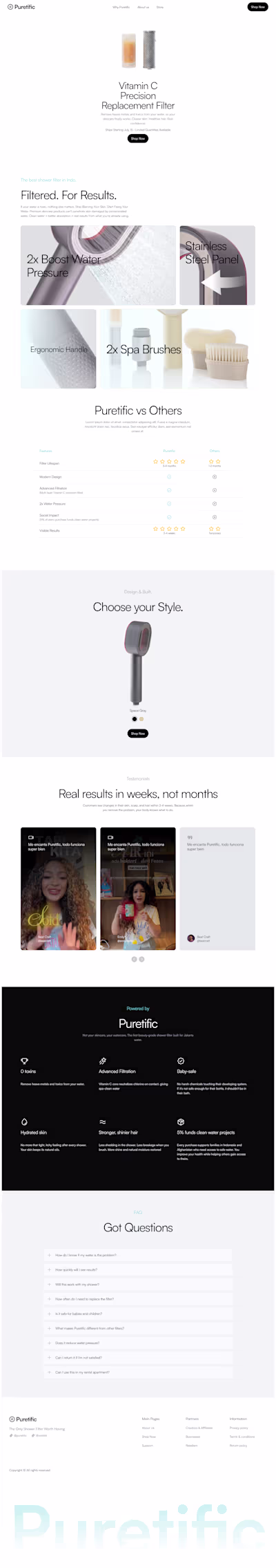 Puretific's Website for MisiLab