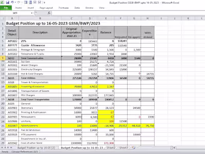 Budget Position of a Small Company