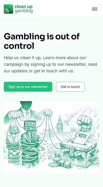 Clean Up Gambling redesign