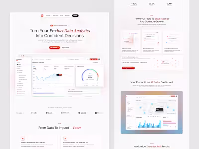 Modern Analytics SaaS Landing Page Design