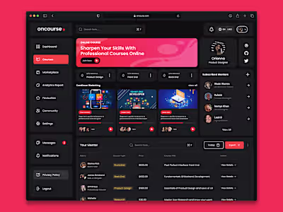 Oncourse: Web App Design