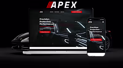 Apex Finish — Premium Auto Detailing Website A luxury, high-...