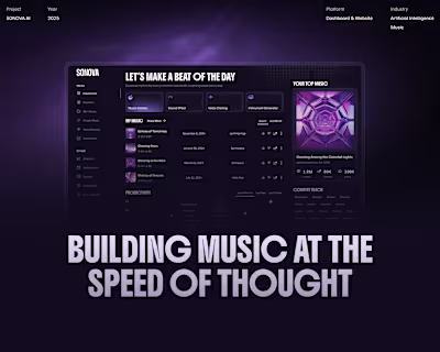 Sonova - Saas and UI/UX for AI music