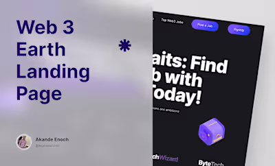 Job Finder- web3earth landing page on Behance