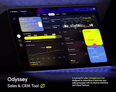 Odyssey CRM & Sales Dashboard - SaaS UI UX Design