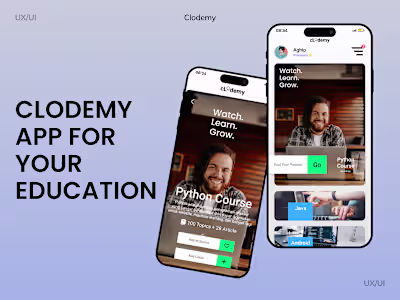 UI Design for Educational App Clodemy