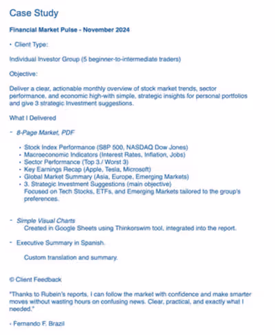 Financial market analisis and recomendation