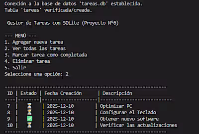 Task Management System (CRUD Application with SQLite Database)