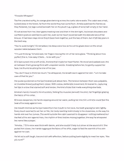    "Fireside Whispers" A Short Romantic Story