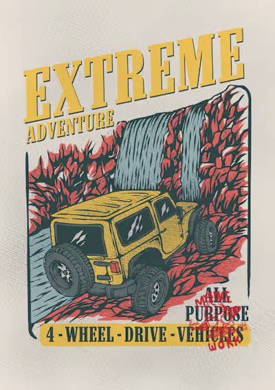 Inspired by classic expedition advertisements, this piece is...