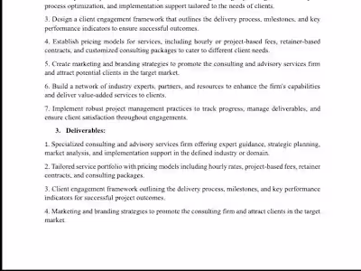 Consulting and Advisory Services in a particular industry 