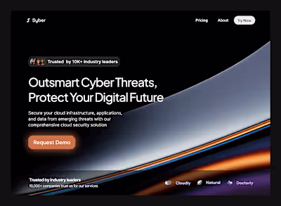 Syber: Cloud Security Website Hero Section Design