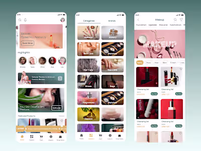 Cosmetics Store Mobile App Design