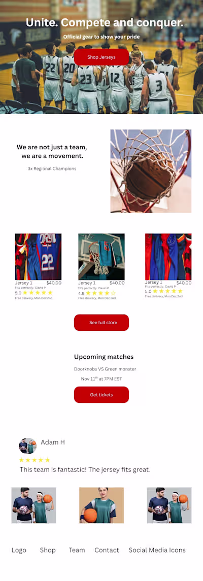 A landing page I’m working