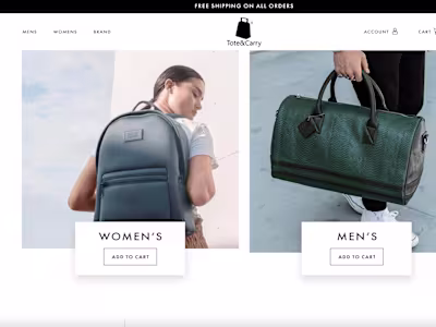 Bag online store UI design on Behance