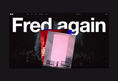 Fred Again: Landing Page Design