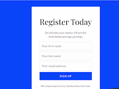 Kit Landing page built for