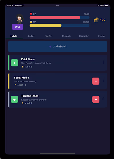 Created a Gamified Tracking App
