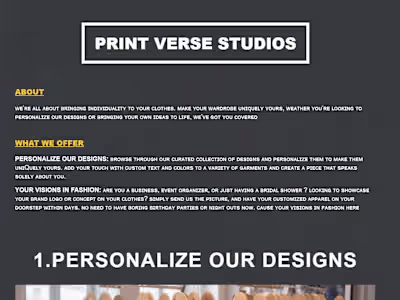 Print on Demand clothing website