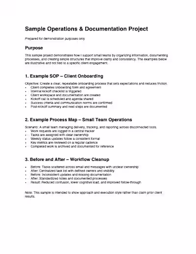 Operations & Documentation Cleanup — Sample Project