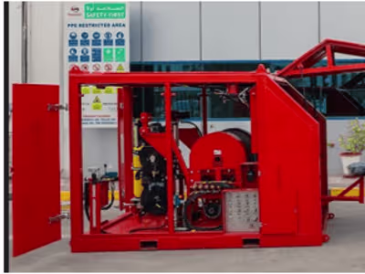 3d modeling Skid Slick 
Line Unit with Power Pack & Winch