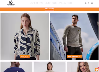 Custom Shopify Webshop for Nummer Zestien