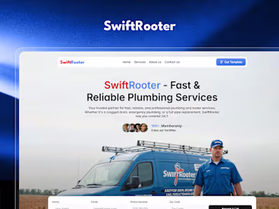 SwiftRooter : Plumbing Service Framer Website Template
