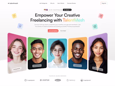 TalentMesh: Framer Website, Dashboard, Motion, and Branding.