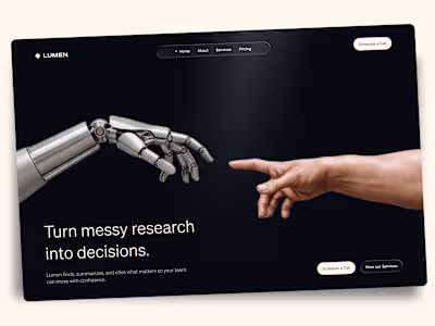 Lumen UI/UX Design for AI-powered Landing Page