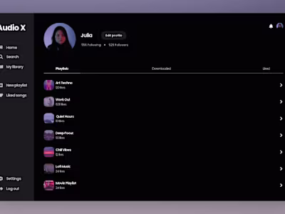 Music streaming application