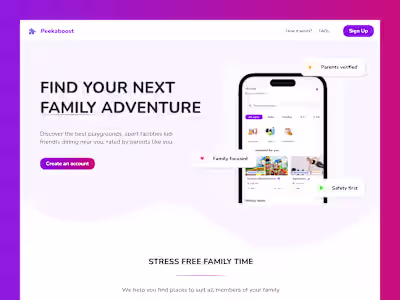 Peekaboost - app to help find playgrounds & kid-friendly spaces