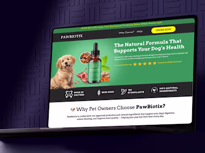 Pet Supplement Landing Page Design – Pawbiotix🔥 Pawbiotix i...