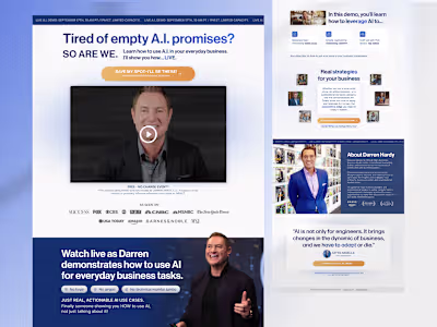 AI Business Workshop Landing Page Design