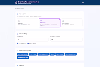 SHL-Style Assessment Practice Web App Development