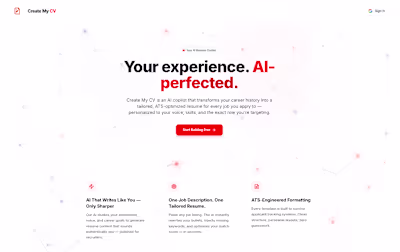 AI resume builder (https://create-my.cv/) that tailors your ...