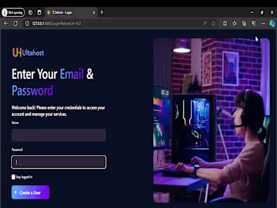 Gaming Application Login Panel 