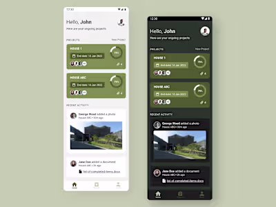 UX/UI design of a mobile app in the construction industry