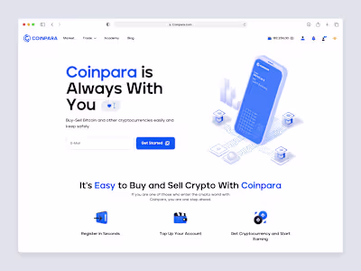 Coinpara - Landing page animation