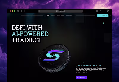 AI powered DeFI Website (Landing Page) - Framer/Design/Branding