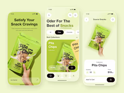 Snacks Ordering Mobile App UI