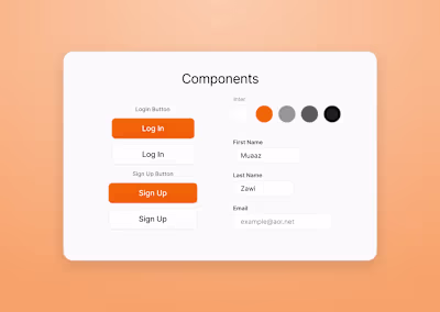 Components design for an app